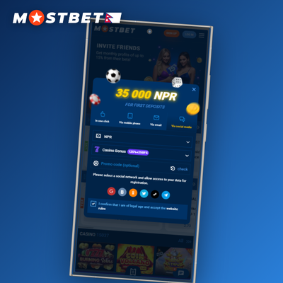 Mostbet account email registration tile with envelope and green confirmation checkmark