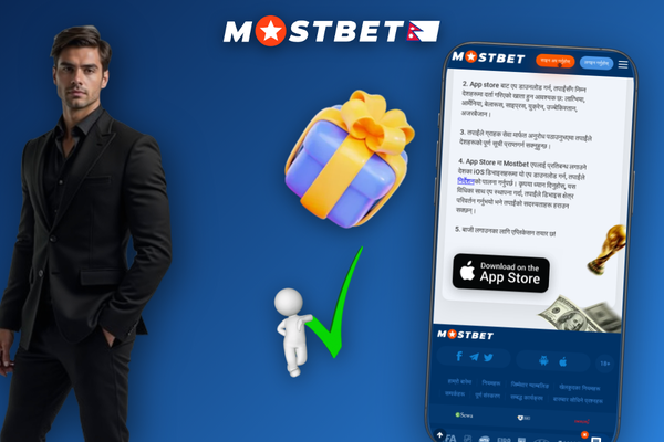 Mostbet iOS app displaying Face ID biometric login on an iPhone screen