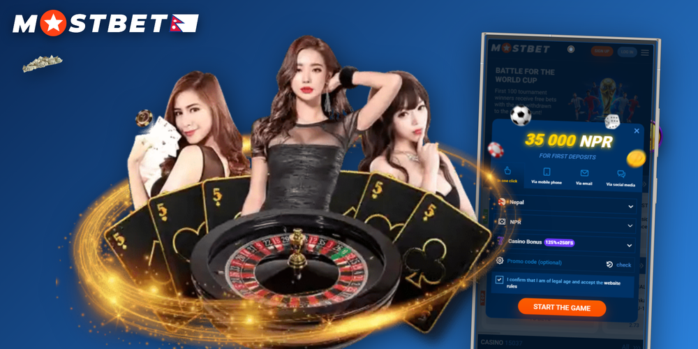 Mostbet sign up screen with eSewa and Khalti deposit options for Nepal players